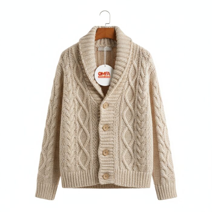 Men’s Shwal-Collor Cardigan Sweater - Image 1